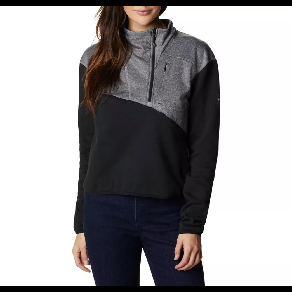 COLUMBIA WOMENS LODGE HYBRID PULLOVER SIZE BLACK GRAY NWT MULTIPLE SIZES